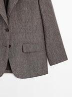 Flecked 100% linen blazer