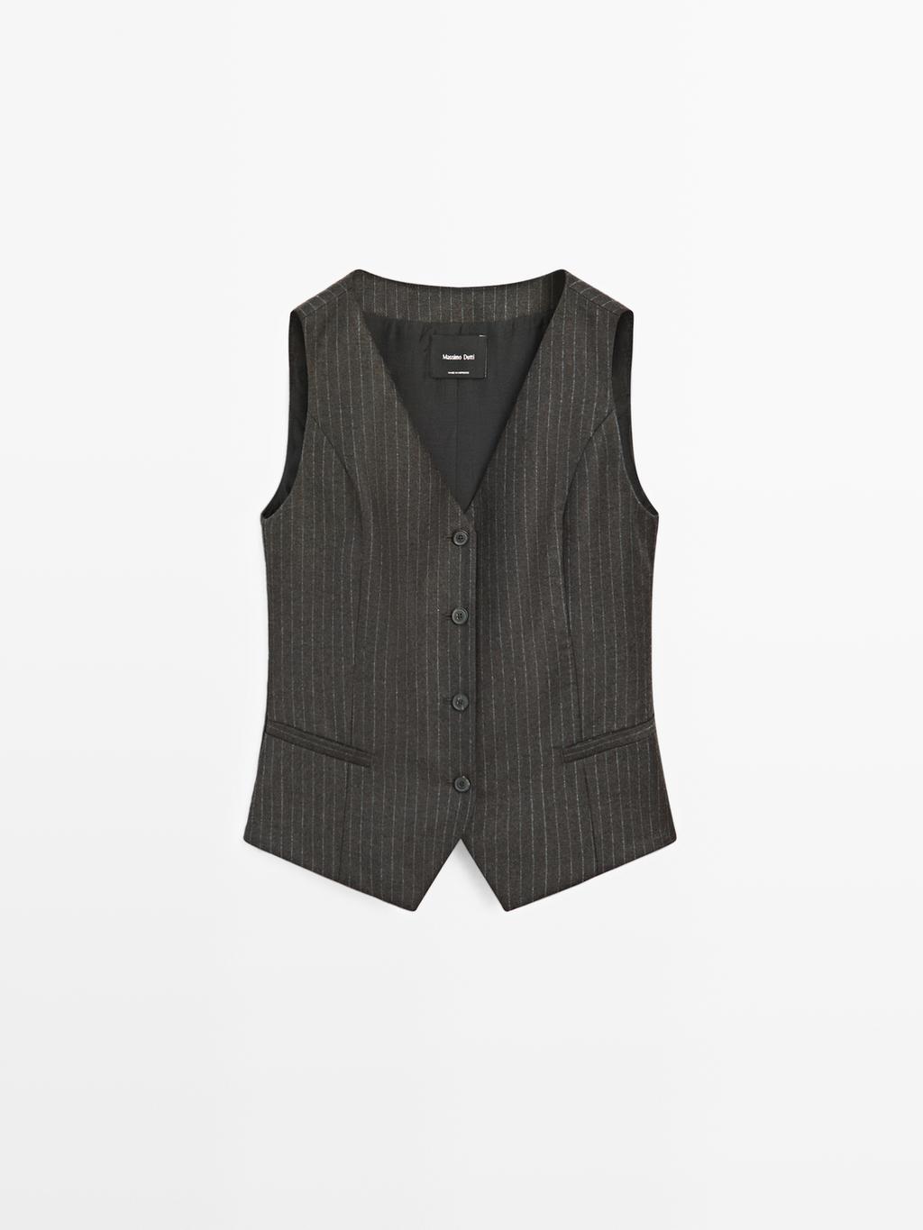 100% wool pinstripe waistcoat