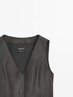 100% wool pinstripe waistcoat