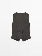 100% wool pinstripe waistcoat