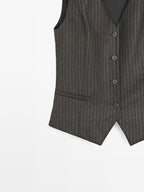 100% wool pinstripe waistcoat