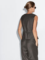 100% wool pinstripe waistcoat