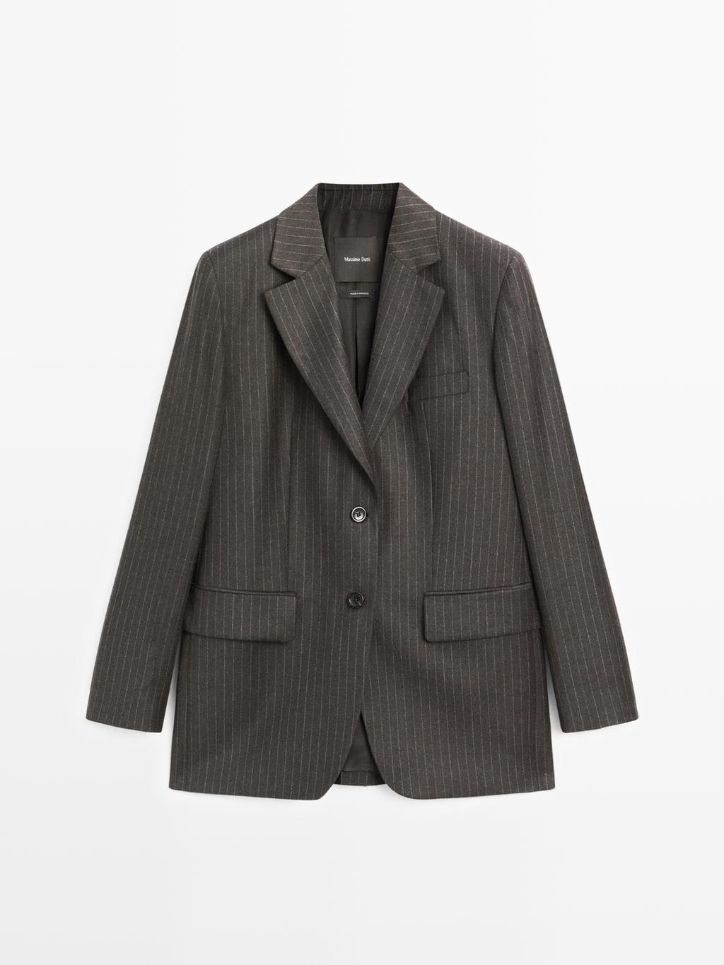 100% wool pinstripe blazer