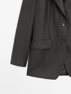 100% wool pinstripe blazer