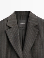 100% wool pinstripe blazer