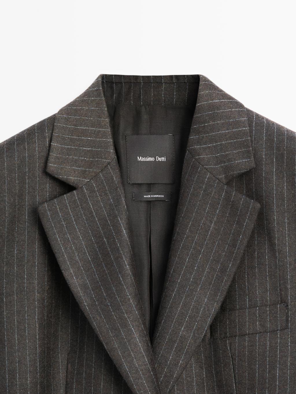 100% wool pinstripe blazer