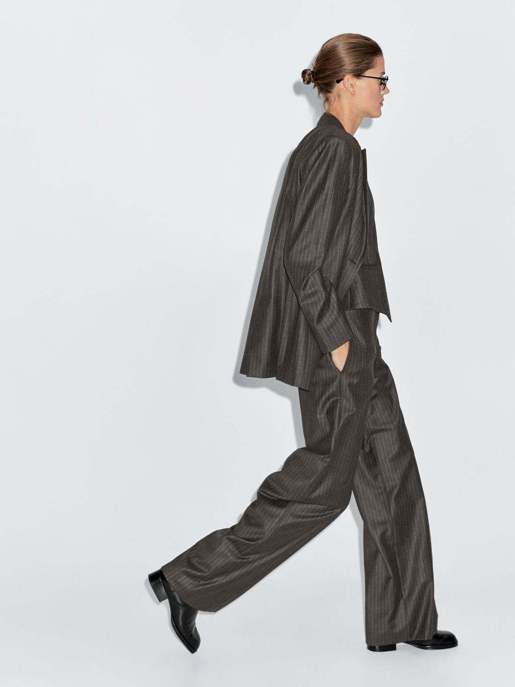 100% wool pinstripe blazer