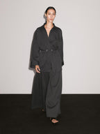 Striped overshirt with buckles