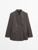 100% wool melange suit blazer