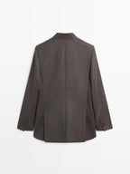 100% wool melange suit blazer