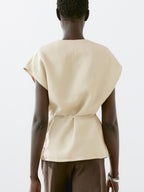 100% linen crossover waistcoat