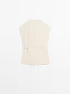 100% linen crossover waistcoat