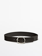 Wide nappa leather belt