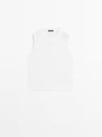 Mercerised cotton crew neck T-shirt