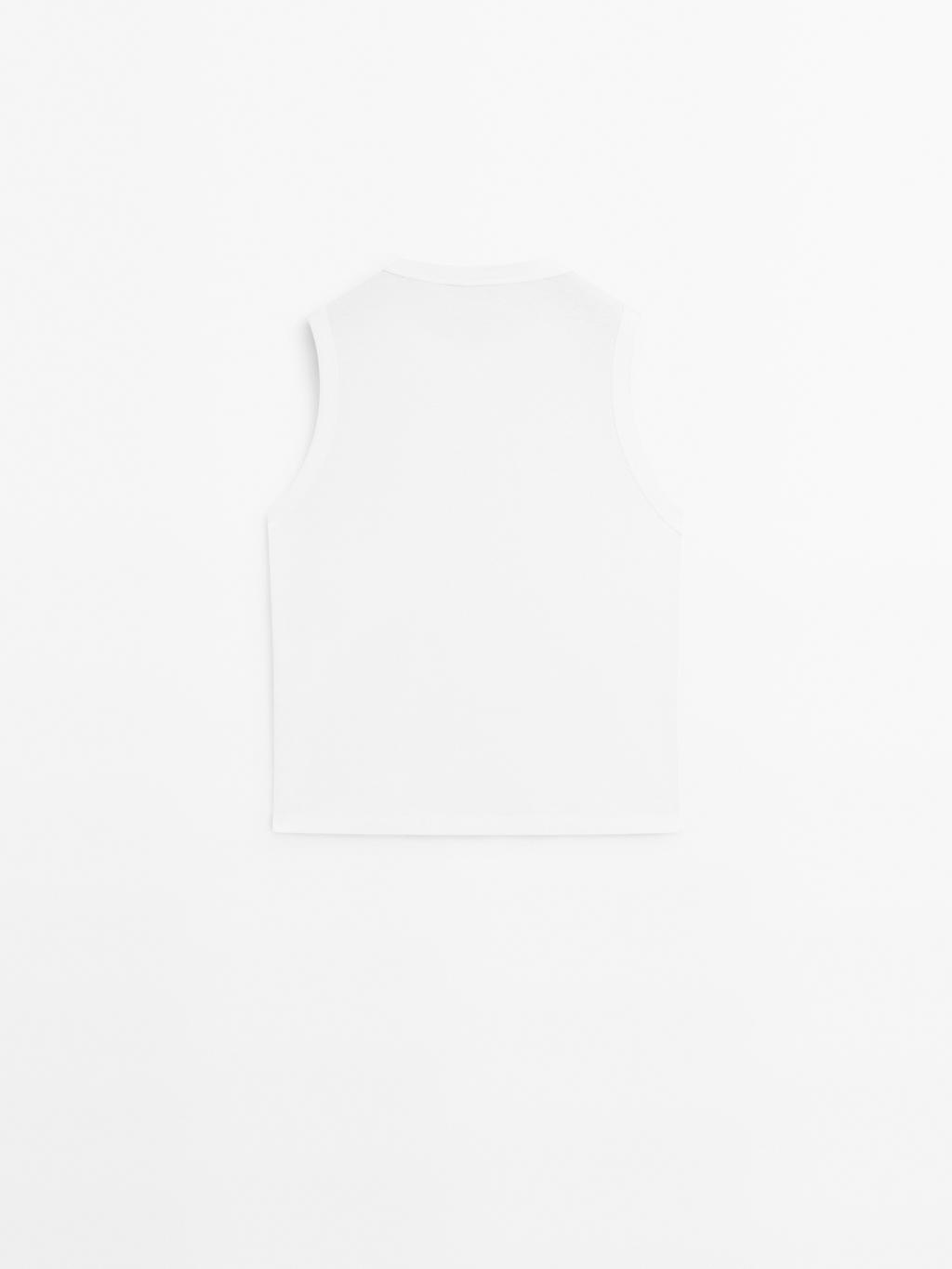 Mercerised cotton crew neck T-shirt