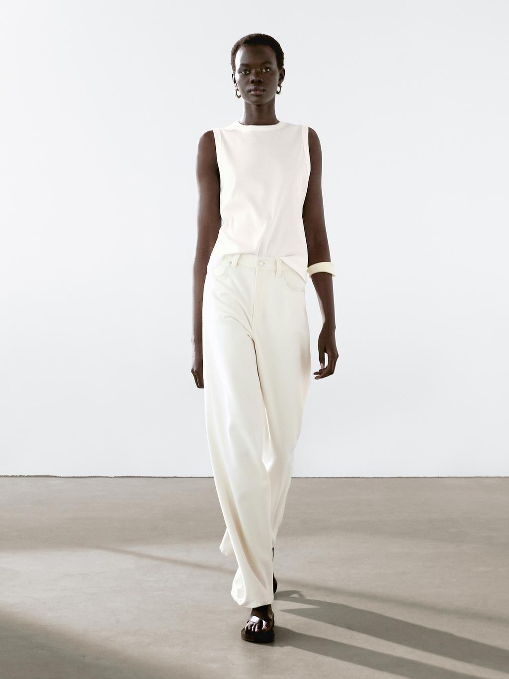 Mercerised cotton crew neck T-shirt