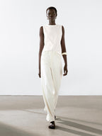 Mercerised cotton crew neck T-shirt