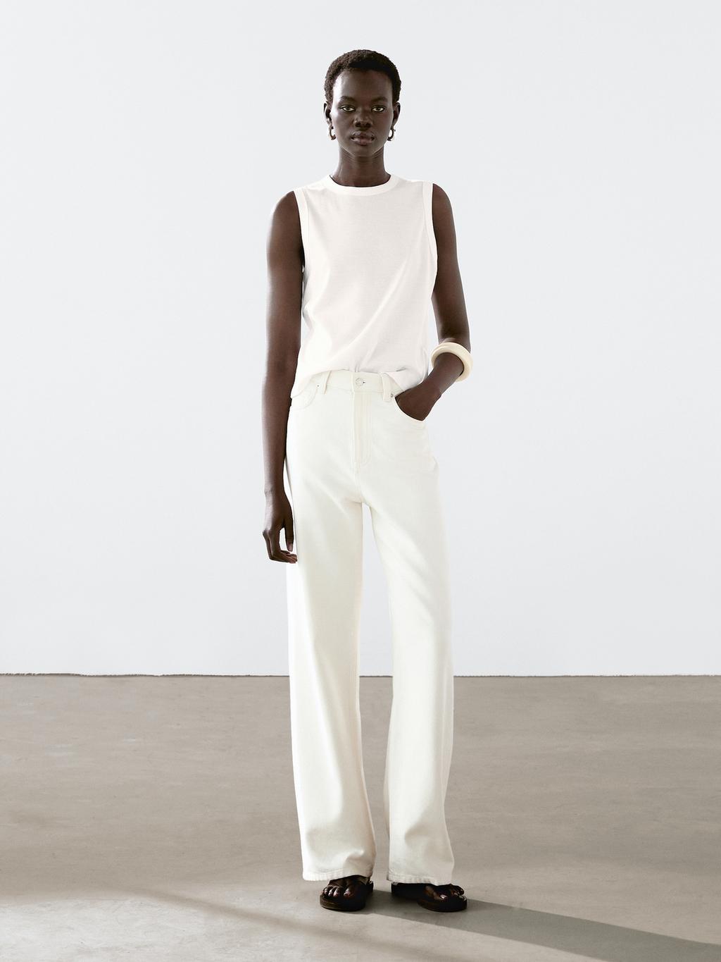 Mercerised cotton crew neck T-shirt