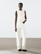 Mercerised cotton crew neck T-shirt