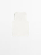 Mercerised cotton V-neck T-shirt