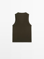 100% cotton strappy V-neck T-shirt