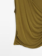Draped top with surplice neckline