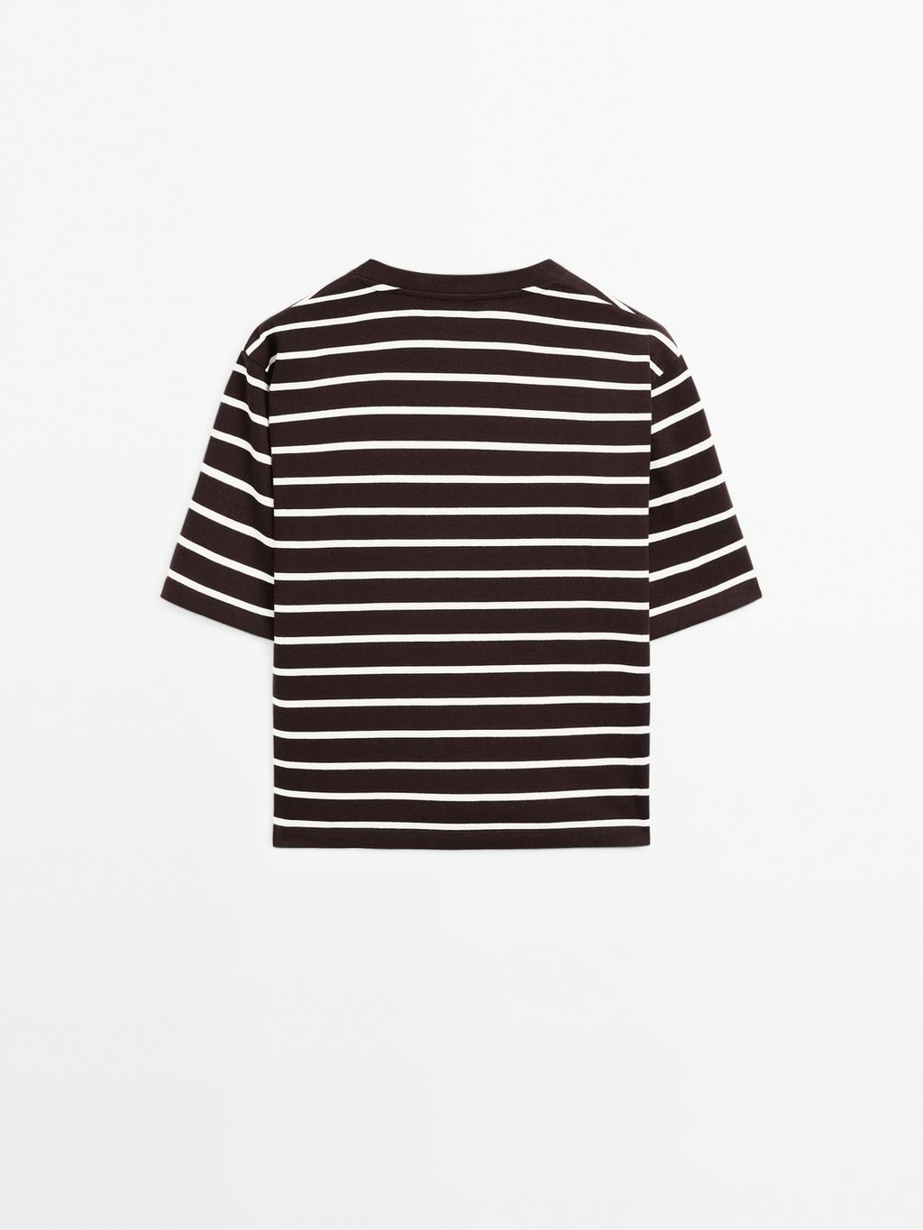 Striped 100% cotton T-shirt