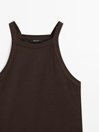 Cotton blend halter top