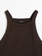 Cotton blend halter top