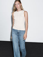 Top with contrast trim detail