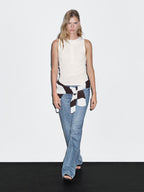 Top with contrast trim detail