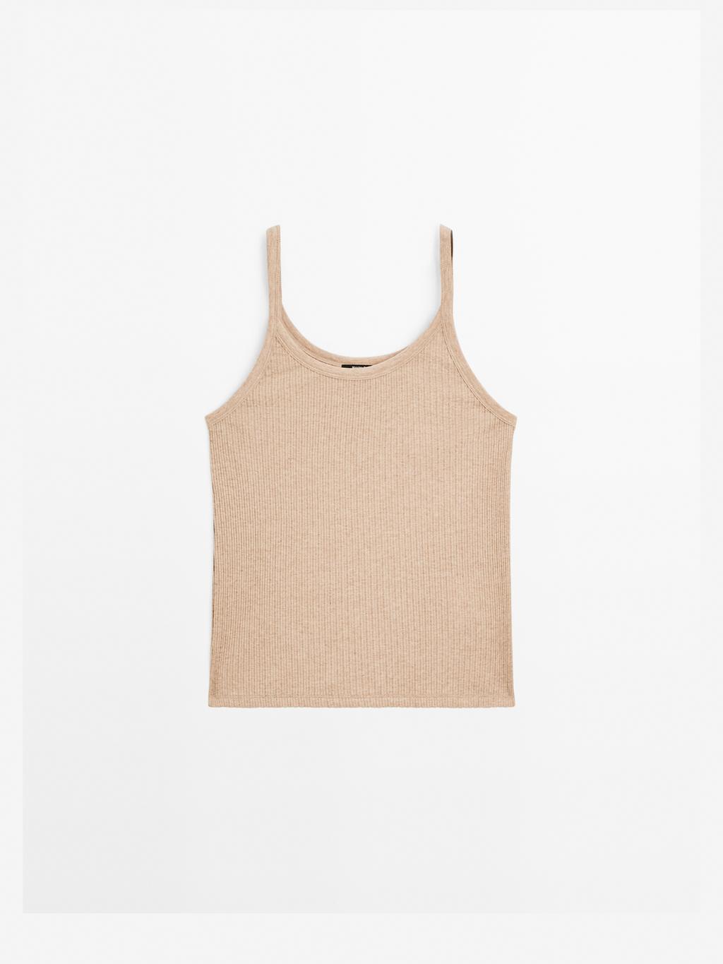 100% cotton marl strappy top