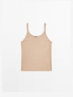 100% cotton marl strappy top