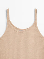 100% cotton marl strappy top