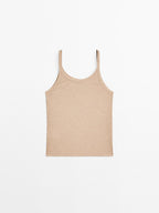 100% cotton marl strappy top