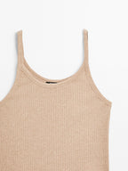 100% cotton marl strappy top