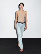 100% cotton marl strappy top