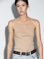 100% cotton marl strappy top