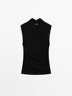 Sleeveless draped top