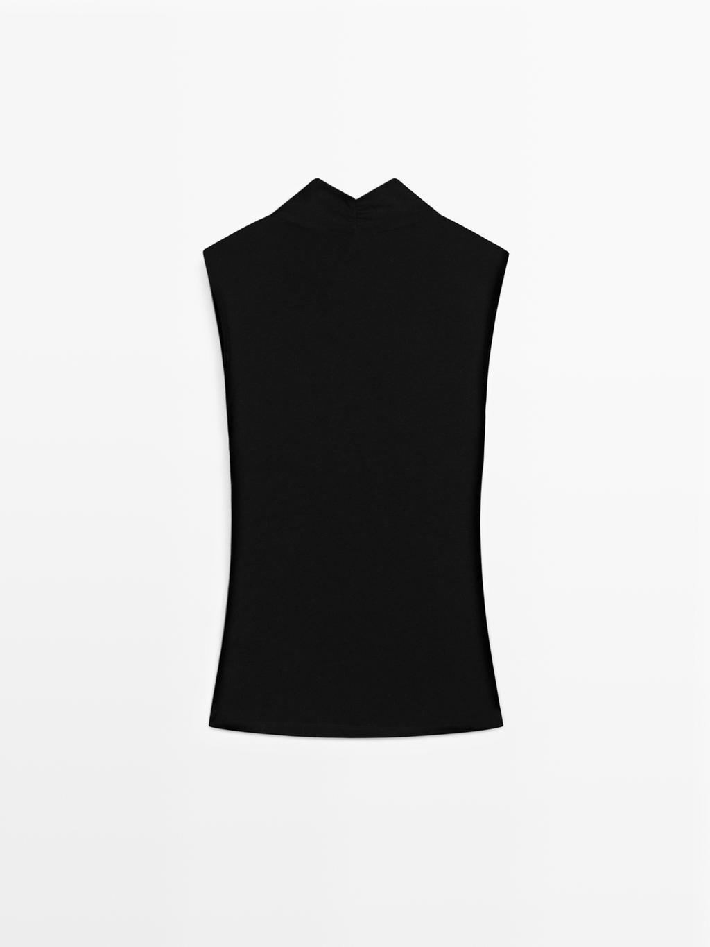 Sleeveless draped top