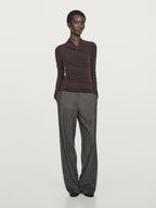 Draped long sleeve T-shirt