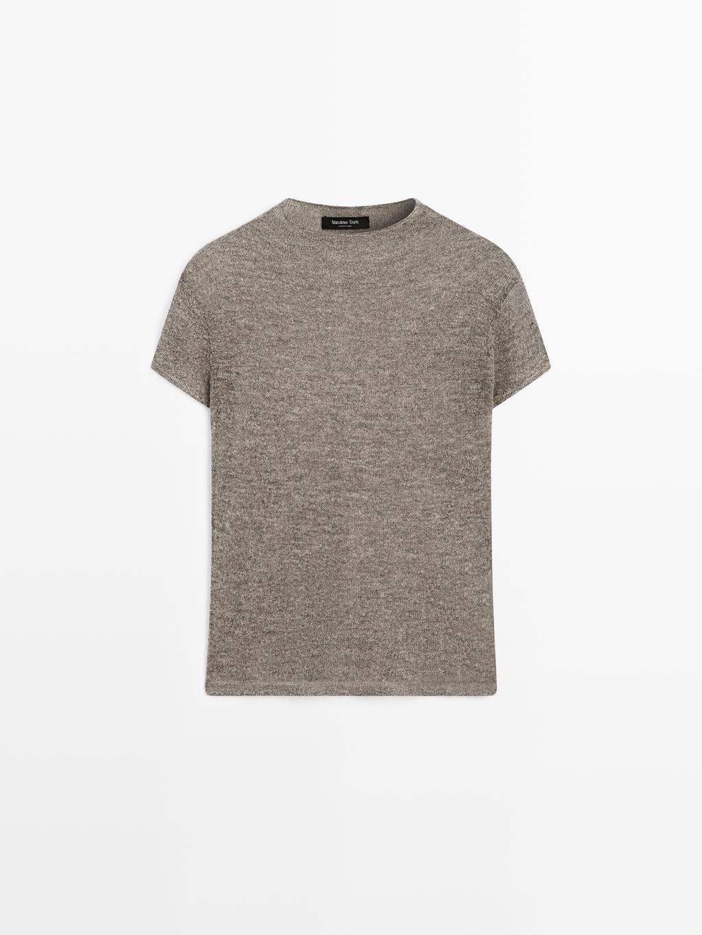 Cutwork wool blend T-shirt