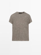 Cutwork wool blend T-shirt