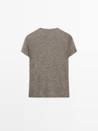 Cutwork wool blend T-shirt