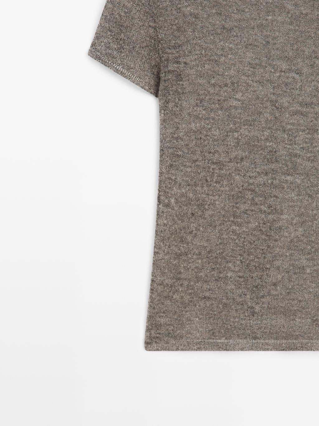 Cutwork wool blend T-shirt