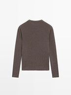 Long sleeve T-shirt with metallic finish