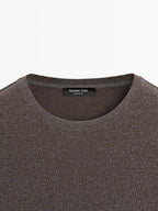 Long sleeve T-shirt with metallic finish