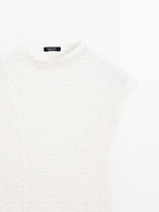 Sleeveless top with gathered detail