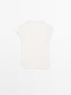 Sleeveless top with gathered detail