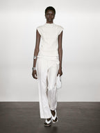 Sleeveless top with gathered detail